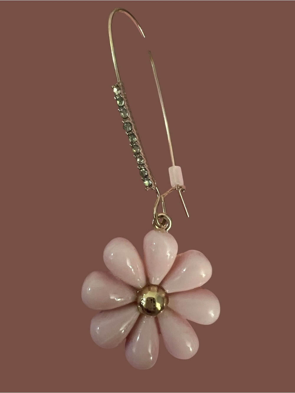 Betsey Johnson Gold tone Pink Daisy Drop Earrings - Picture 3 of 16